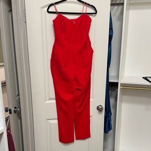 Adelyn Rae Vibrant Red Jumpsuit